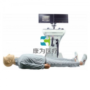 “康為醫(yī)療”綜合仿生急救技能訓(xùn)練系統(tǒng)  產(chǎn)品特點(diǎn)： 一. 模擬人特點(diǎn) 頭頸部  模型眼睛可瞬目, 瞬目頻率可調(diào)，瞳孔可根據(jù)病例設(shè)置變化，正常狀態(tài)下可進(jìn)行瞳孔對(duì)光反射 模型人可根據(jù)病例設(shè)置發(fā)出人聲 氣道管理：逼真的口、鼻、舌、牙齦、咽、食管、會(huì)厭，模擬清除呼吸道異物，支持仰頭抬頸法、仰頭舉頦法、雙手抬頜法三種方式開放氣道。可行氣管插管術(shù)，插管正確與否，顯示屏有提示 可模擬的氣道并發(fā)癥 舌水腫 、氣道梗阻 頸動(dòng)脈搏動(dòng)觸感真實(shí) 四肢  包括肱、橈、股、摑、足背動(dòng)脈搏動(dòng) 同時(shí)練習(xí)血壓、脈搏測(cè)量，也可單一練習(xí)，可以